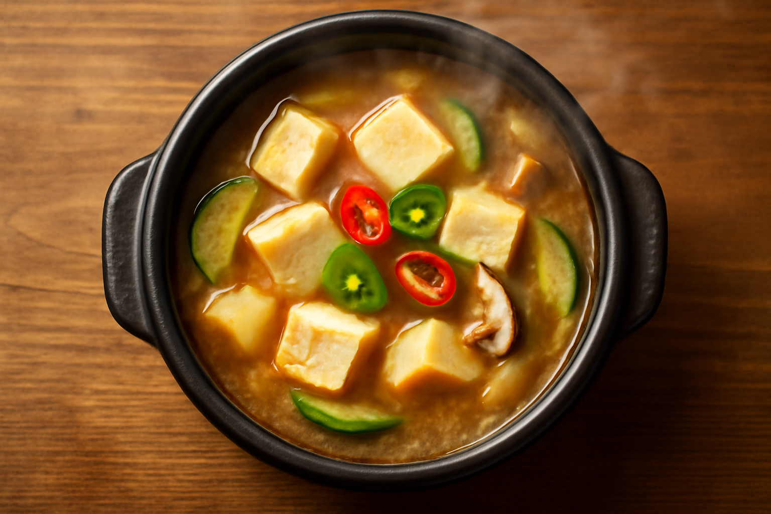 완성된 된장찌개 클로즈업