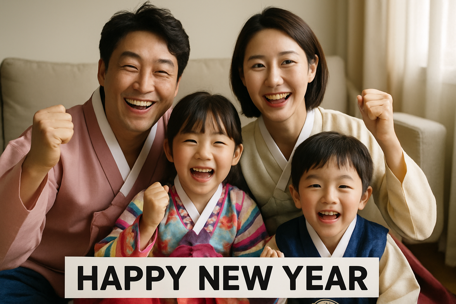 New Year celebration Korea family