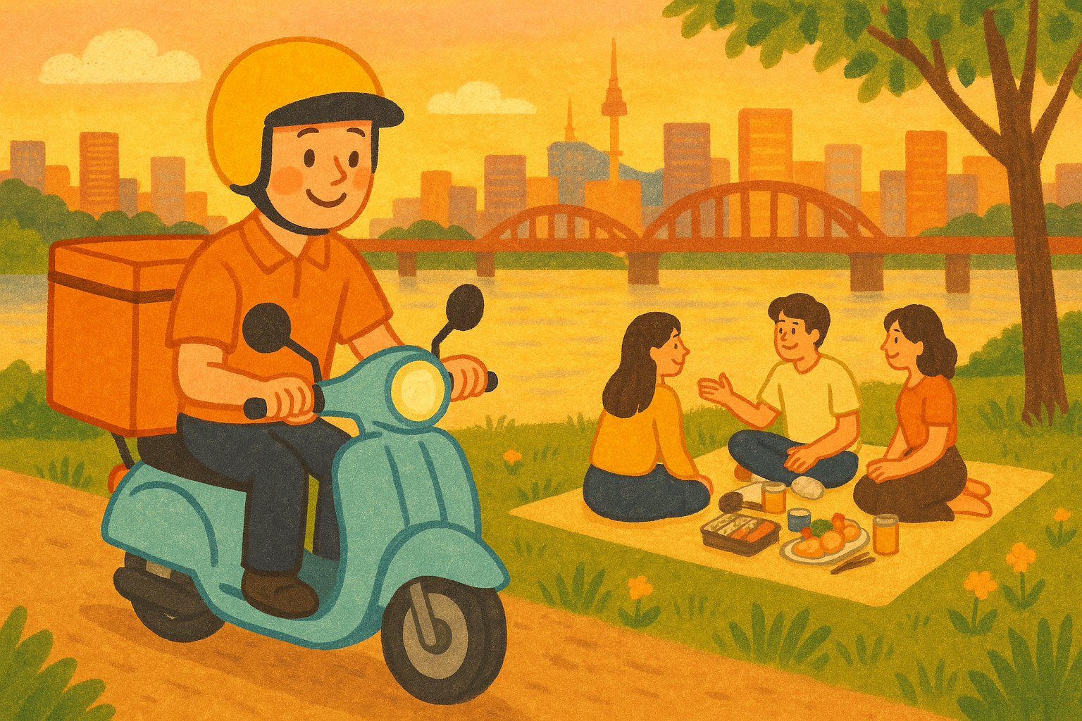 The First Time I Ordered Fried Chicken to a Bench in Han River Park