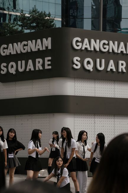Korean high school students in uniform in Seoul