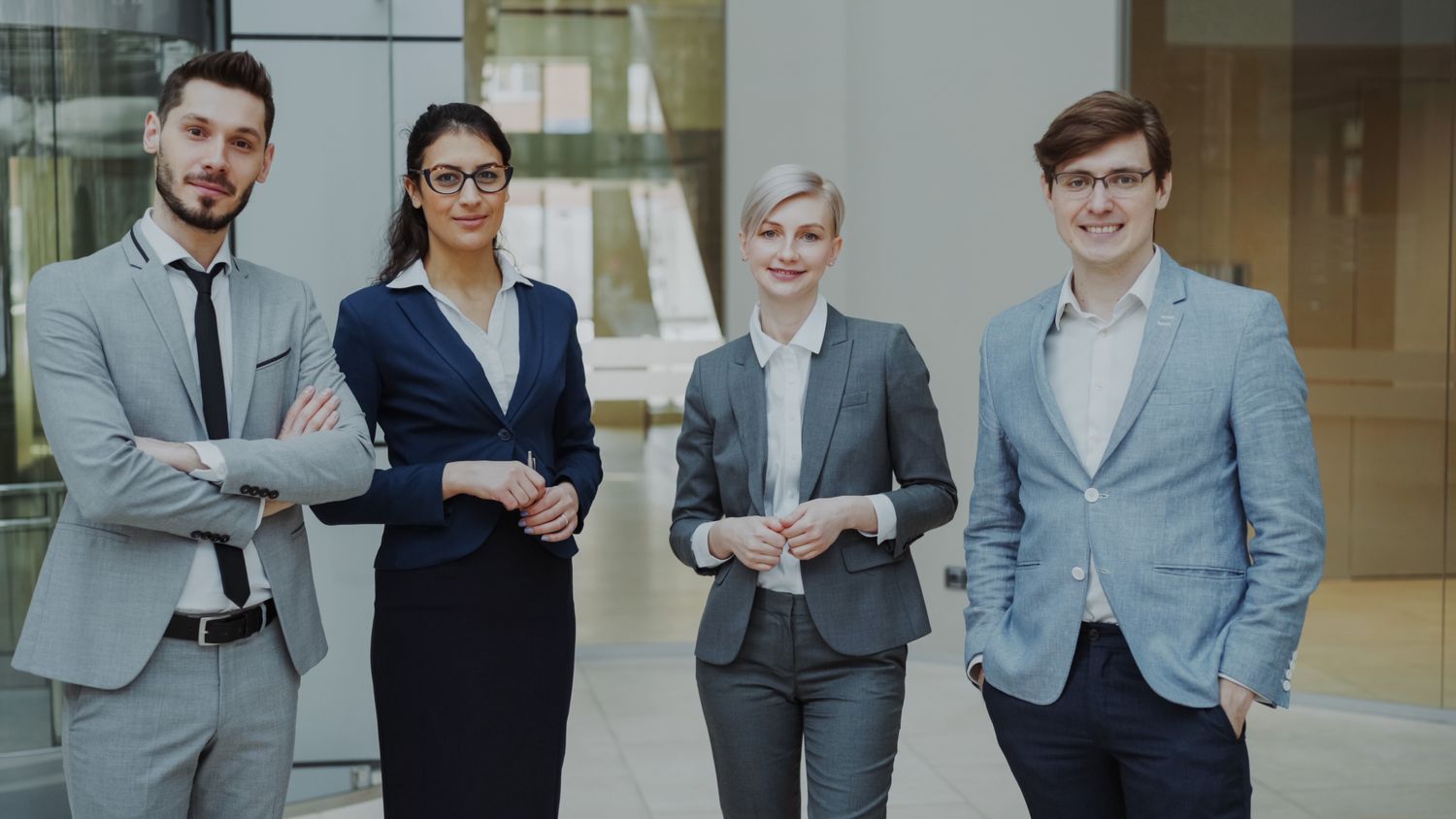 Group of Korean business professionals in an office representing workplace hierarchy