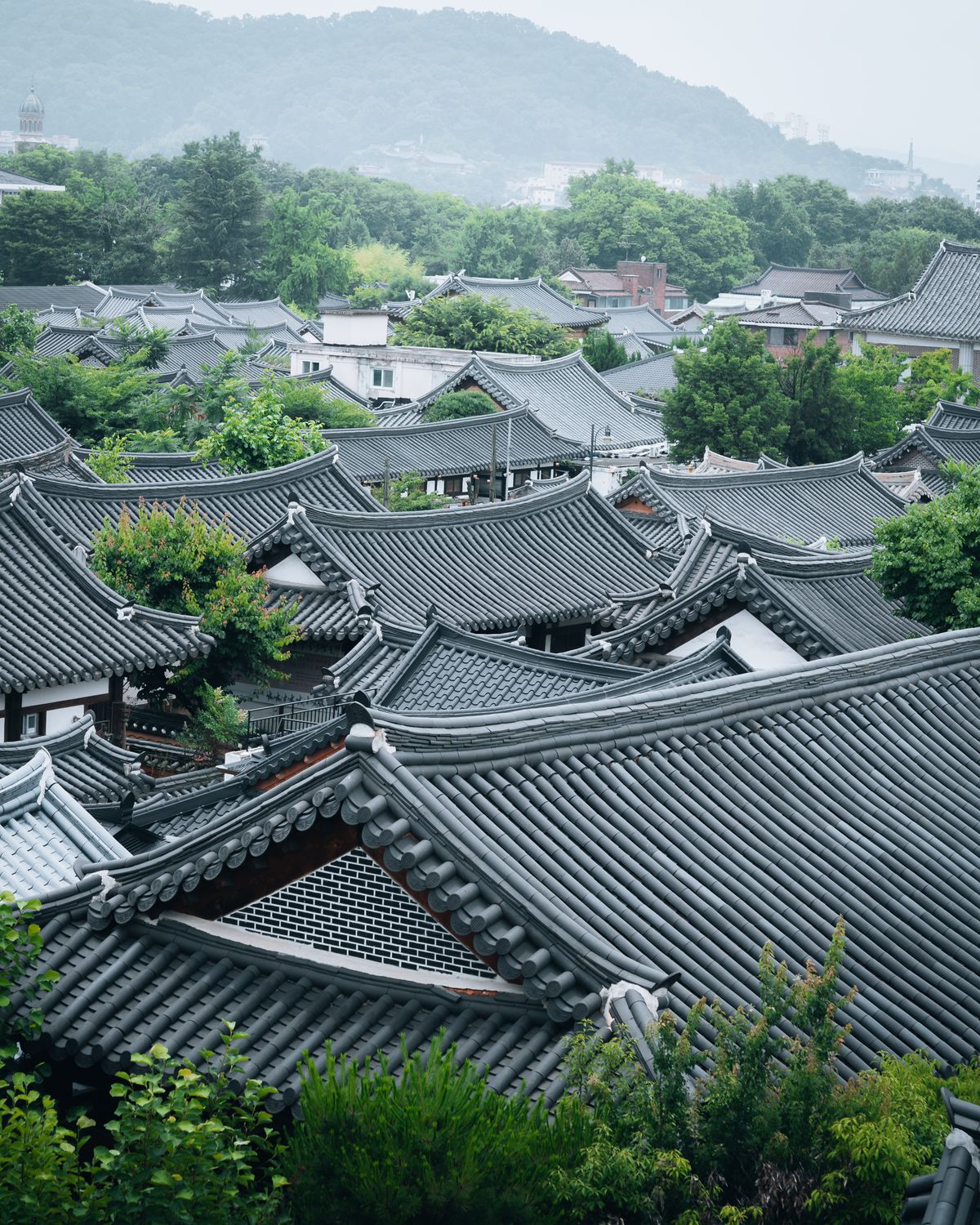 전주 한옥마을 기와지붕 전경